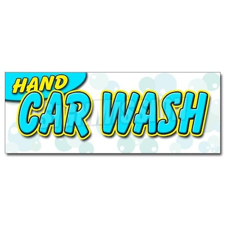 HAND CAR WASH DECAL Sticker Detail Wax Car Wash Clean Auto Service